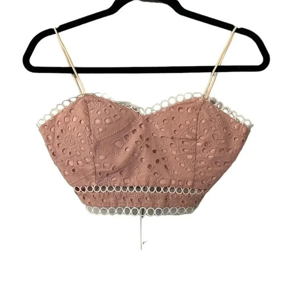 Storets Women's Pink Spaghetti Strap Carol Punched Bustler Top Size S NWT - Picture 1 of 8